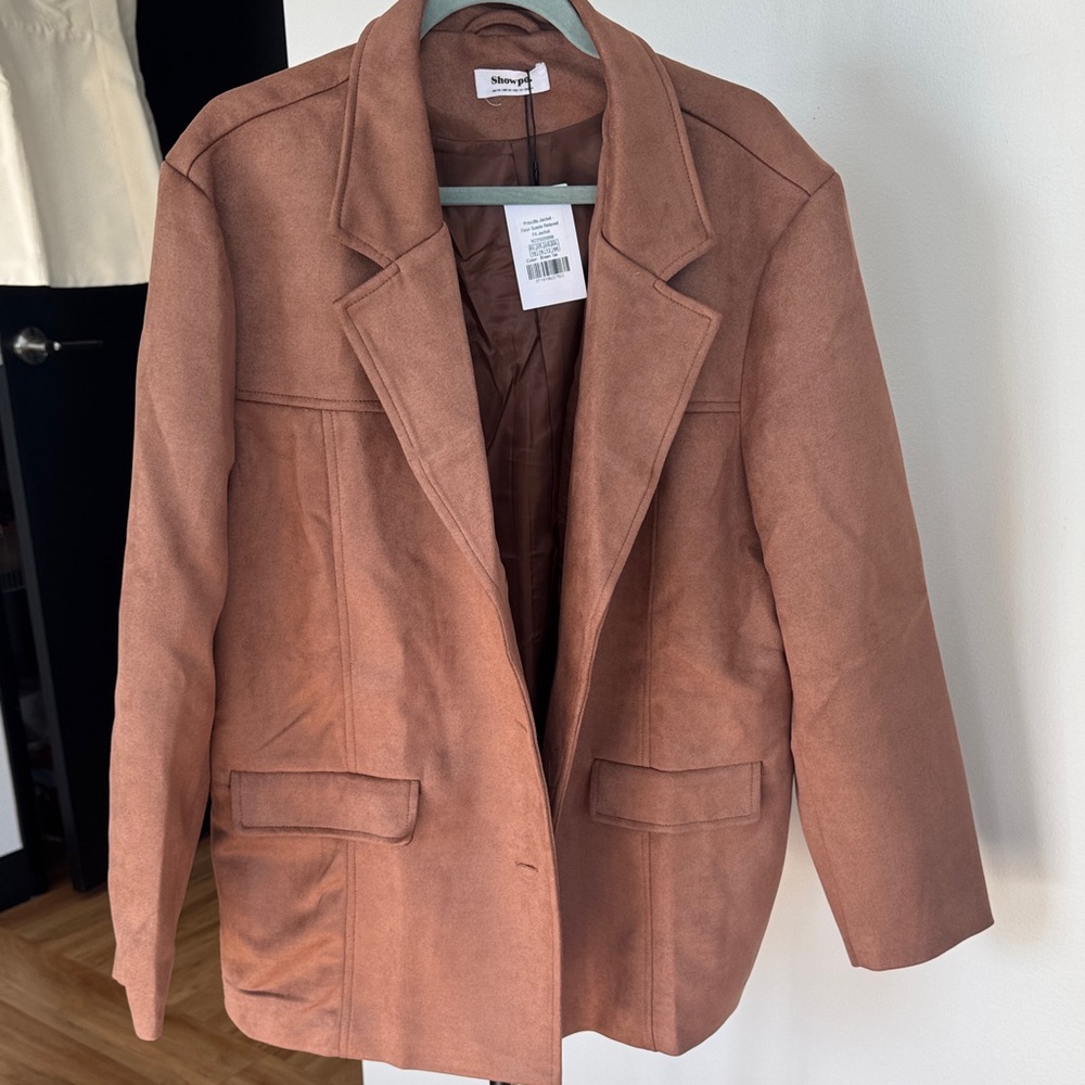 Showpo Faux Suede Oversized Blazer